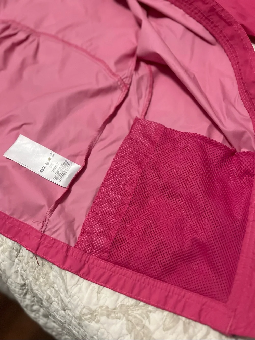 Columbia Girls' Large size Lightweight Pink Hooded Rain Jacket